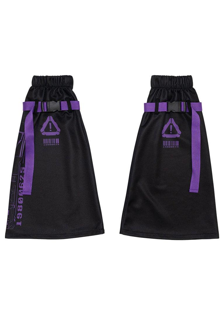  Error Code Cyberpunk Tech Black Purple Leg Warmer