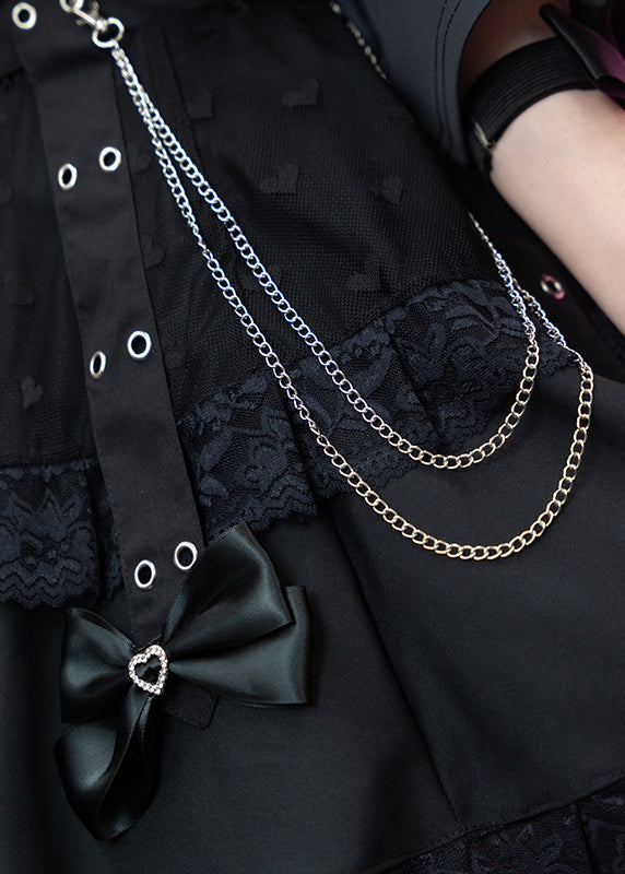  Love Punk Black Lolita Mini Skirt