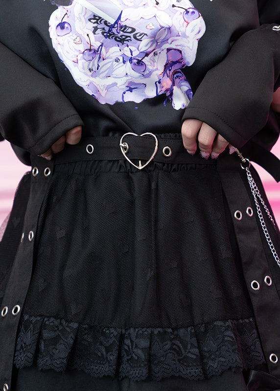  Love Punk Black Lolita Mini Skirt