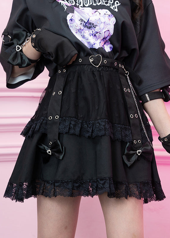  Love Punk Black Lolita Mini Skirt