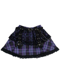  Love Punk Purple Plaid Lolita Mini Skirt