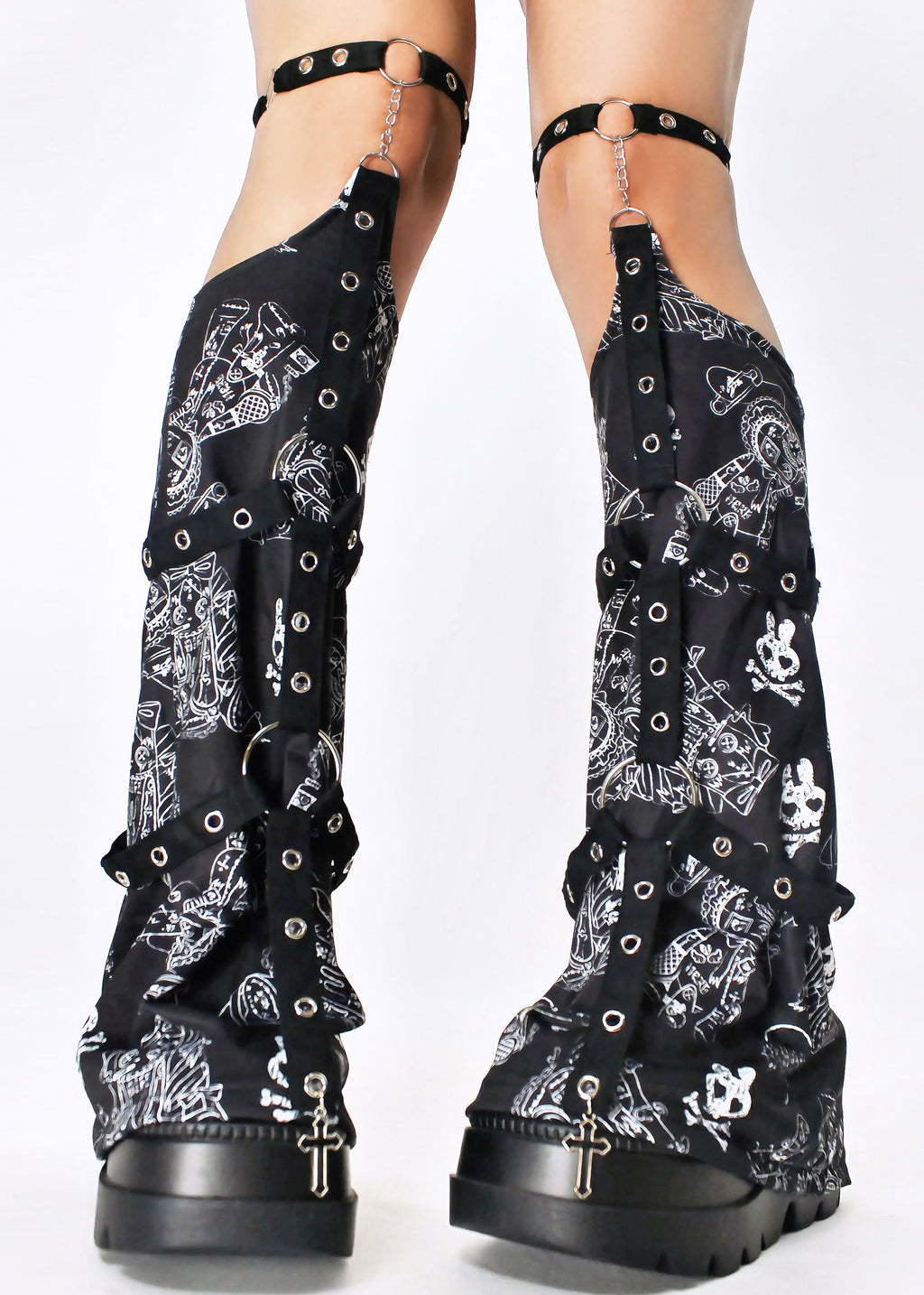  Bunny Dolls Punky Bunny Bondage Black White Leg Warmer