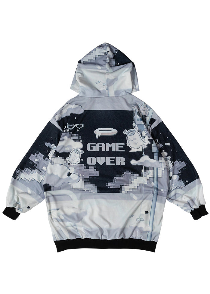  Game Over Anime Game Girl Black Oversized Hoodie
