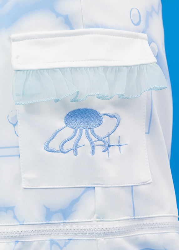 Cyber Jellyfish White Cargo Pants