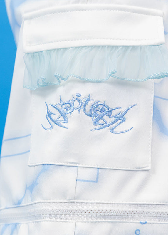  Cyber Jellyfish White Cargo Pants