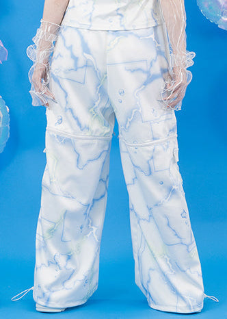  Cyber Jellyfish White Cargo Pants