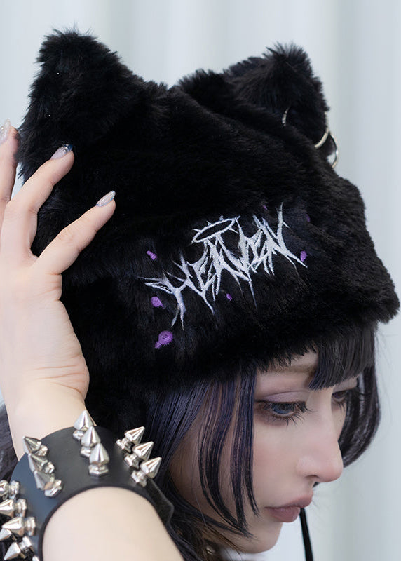  Baby Punk Devil Punk Cat Ear Faux Fur Hat