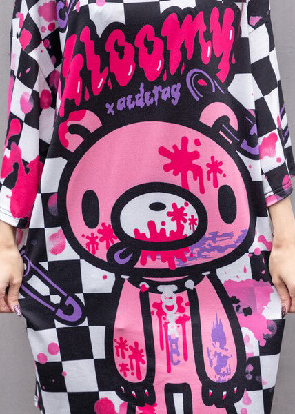  Gloomy Bear Checkered Gloomy Oversized Tee