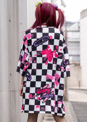  Gloomy Bear Checkered Gloomy Oversized Tee