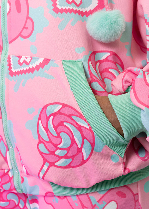  Gloomy Bear X Sophie Powers Candy Oversized Zip Up Hoodie