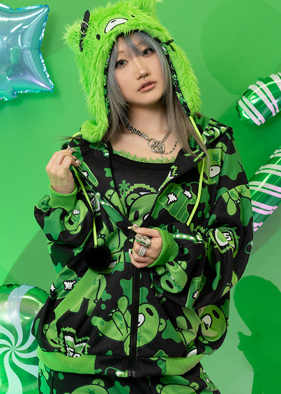  Gloomy Bear X Sophie Powers Jelly Oversized Zip Up Hoodie