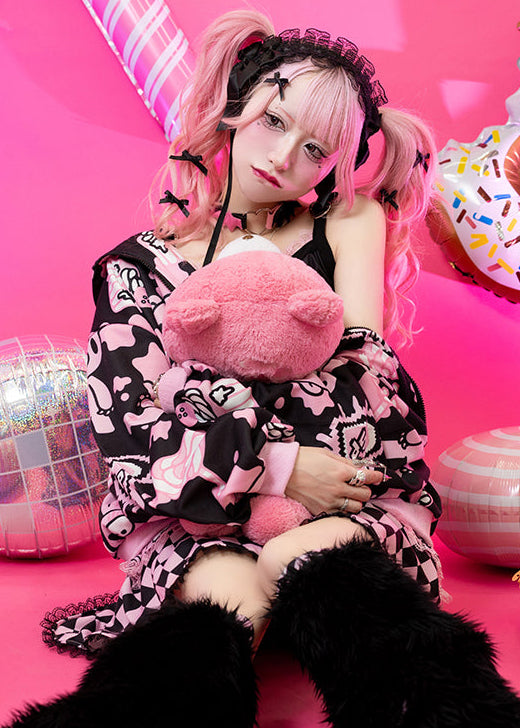  Gloomy Bear X Sophie Powers Cake Oversized Zip Up Hoodie