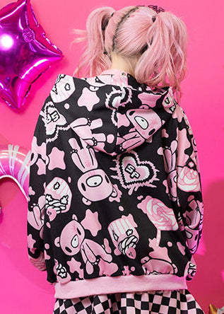  Gloomy Bear X Sophie Powers Cake Oversized Zip Up Hoodie
