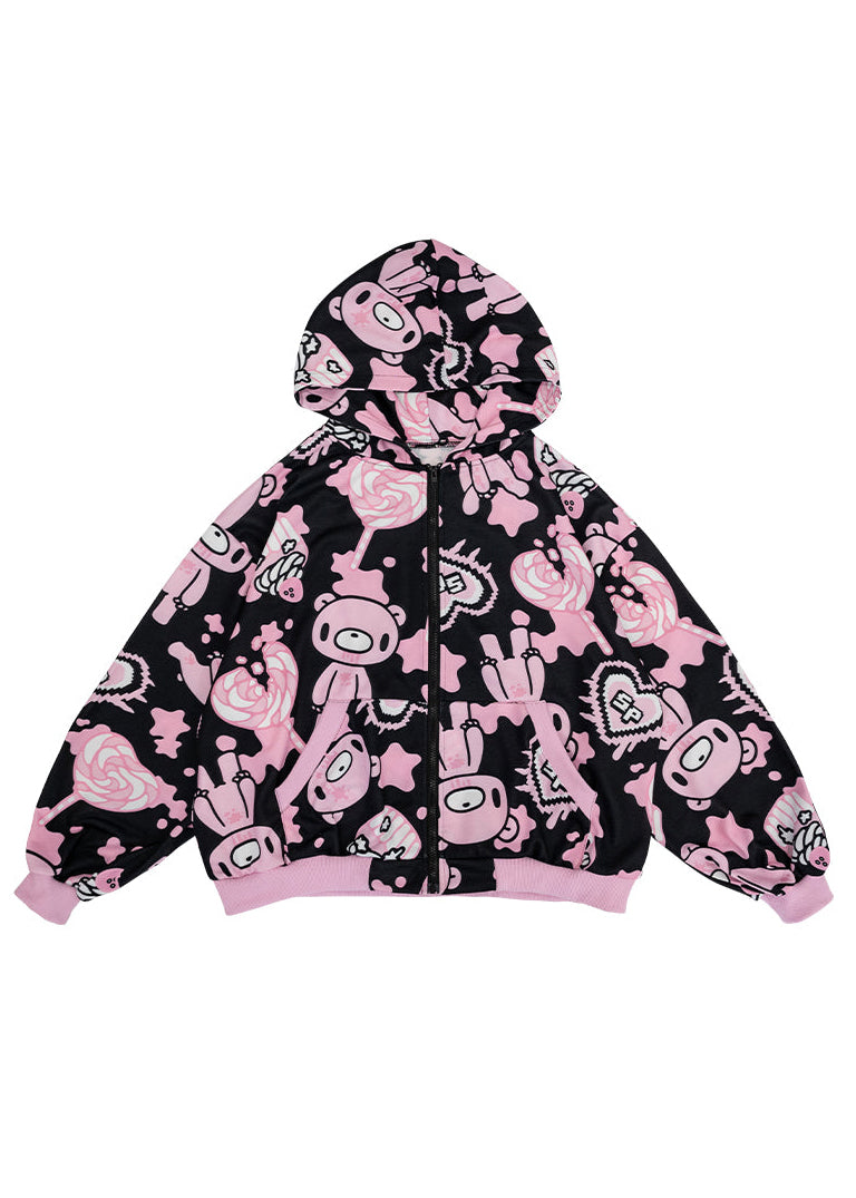  Gloomy Bear X Sophie Powers Cake Oversized Zip Up Hoodie