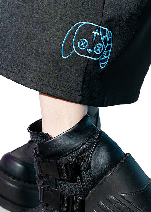  Mill & Nero Blood Nero Jersey Black Blue Crop Pants