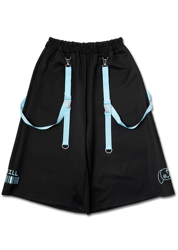  Mill & Nero Blood Nero Jersey Black Blue Crop Pants