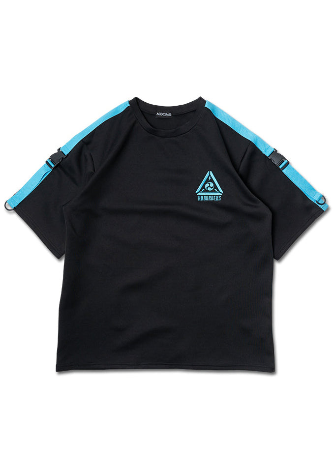  Uzurai Cyberpunk Tech Oversized Black Blue Tee