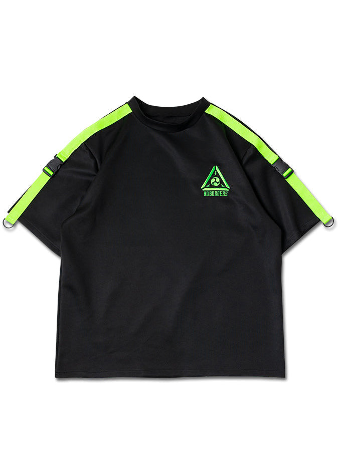  Uzurai Cyberpunk Tech Oversized Black Green Tee