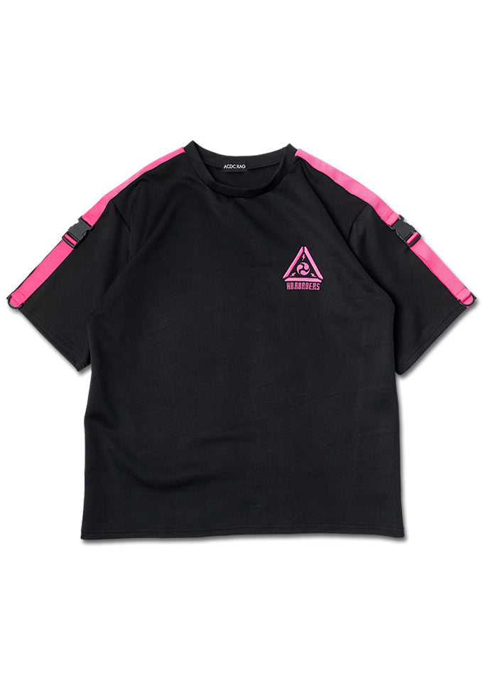  Uzurai Cyberpunk Tech Oversized Black Pink Tee