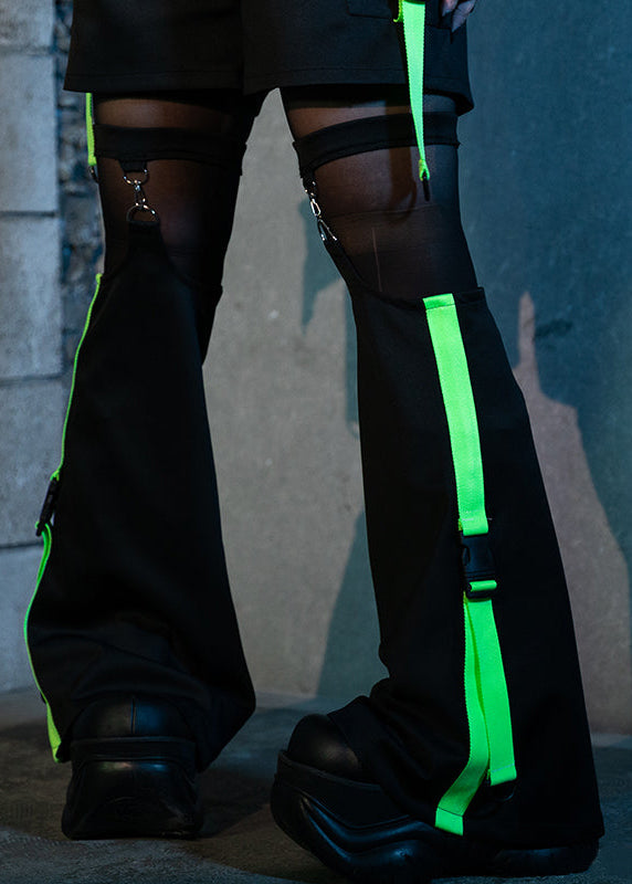  Uzurai Cyberpunk Tech Black Green Leg Warmer