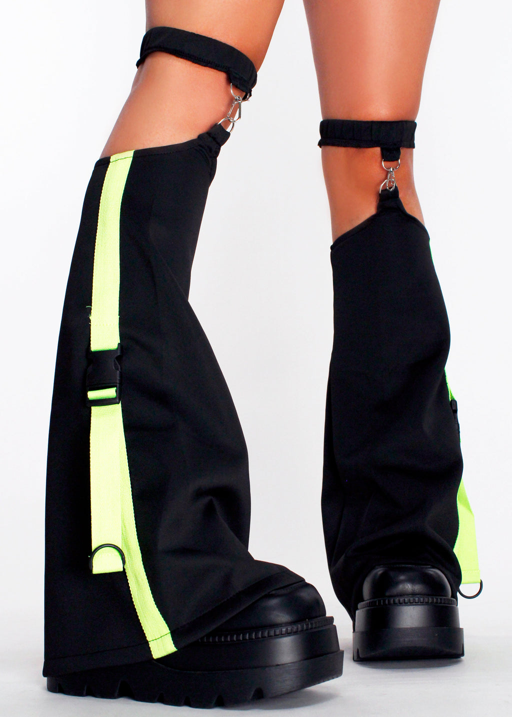  Uzurai Cyberpunk Tech Black Green Leg Warmer