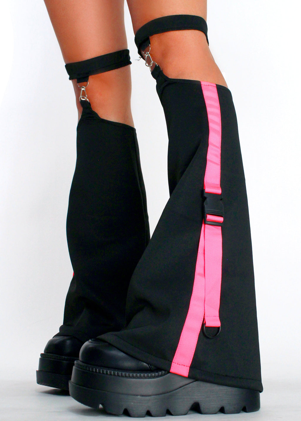  Uzurai Cyberpunk Tech Black Pink Leg Warmer