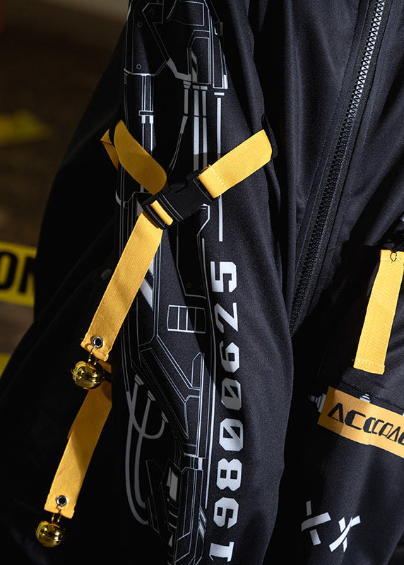  Error Code Cyberpunk Tech Oversized Black Yellow Jacket
