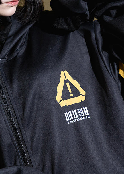  Error Code Cyberpunk Tech Oversized Black Yellow Jacket