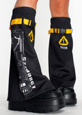  Error Code Cyberpunk Tech Black Yellow Leg Warmer