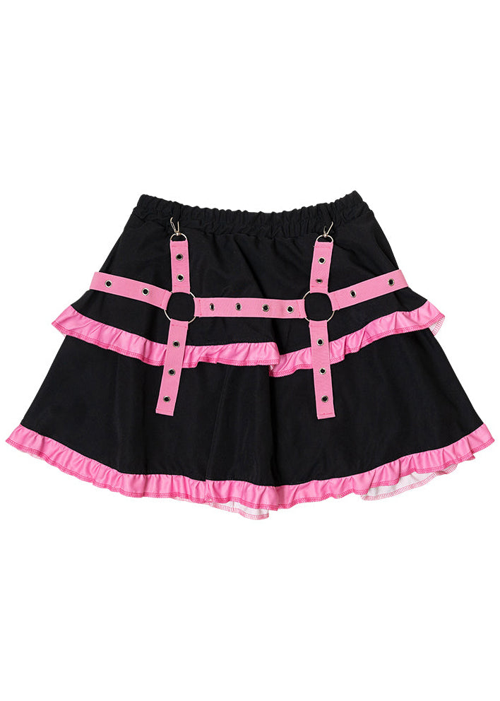  Bunny Dolls Punky Bunny Black Pink Lolita Skirt