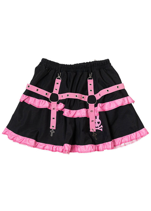 Bunny Dolls Punky Bunny Black Pink Lolita Skirt