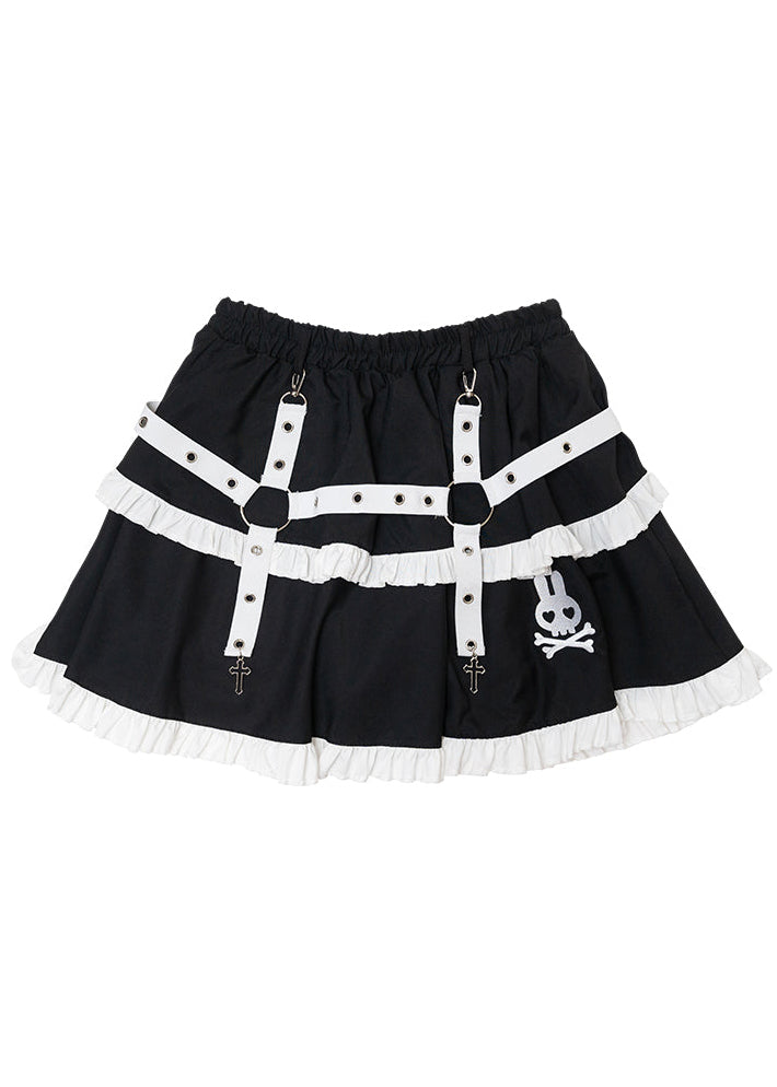  Bunny Dolls Punky Bunny Black White Lolita Skirt