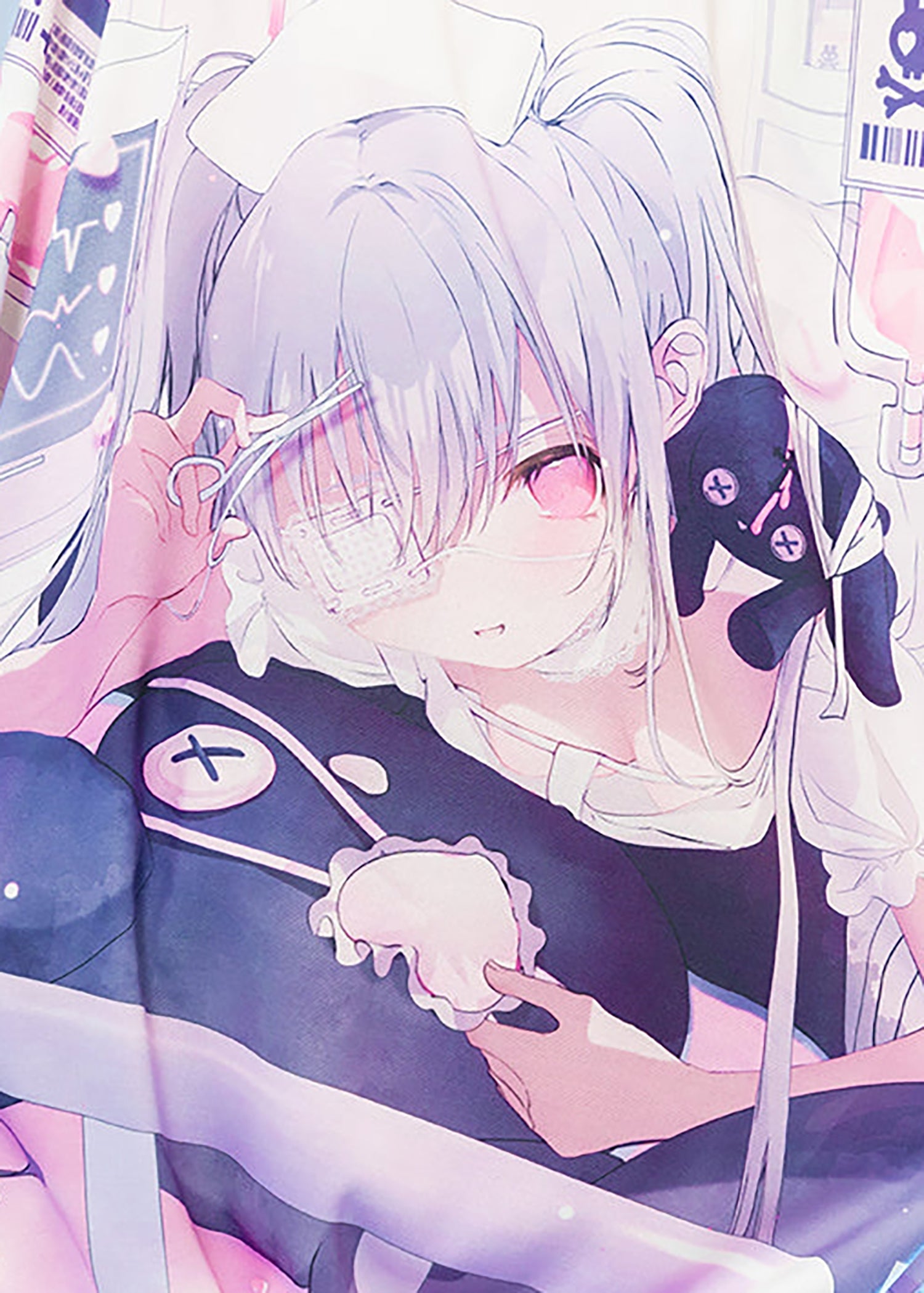  Healing Hearts Oversized Anime Pink Hoodie