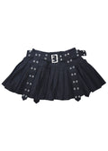 Royal Road Punk Rock Black Pleated Skirt