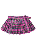  Royal Road Punk Rock Pink Tartan Pleated Skirt