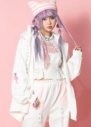  Gloomy Bear Pastel Gloomy Mesh Oversized Mesh Jacket