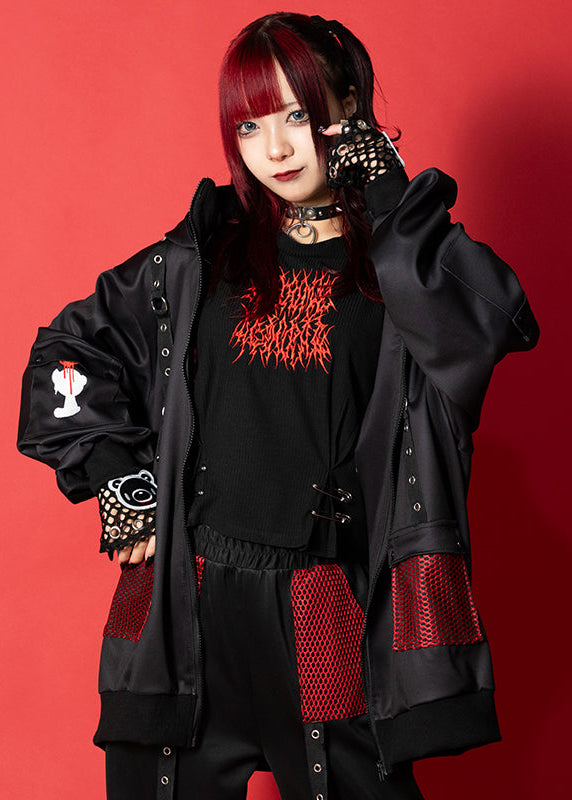  Gloomy Bear Dark Gloomy Mesh Oversized Mesh Jacket