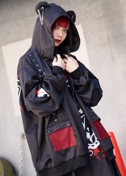  Gloomy Bear Dark Gloomy Mesh Oversized Mesh Jacket