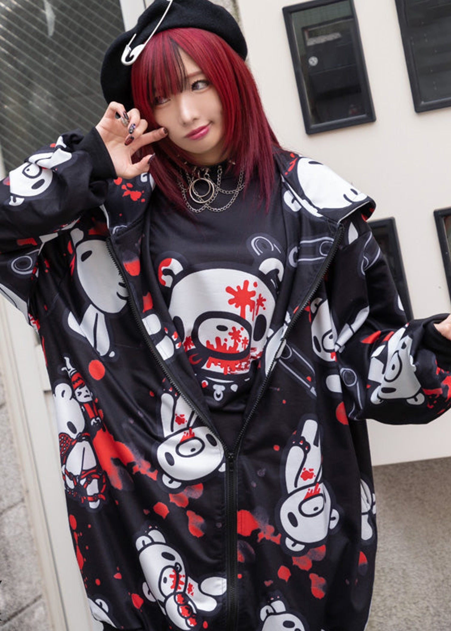  Gloomy Bear Dark Gloomy Oversized Zip Up Hoodie