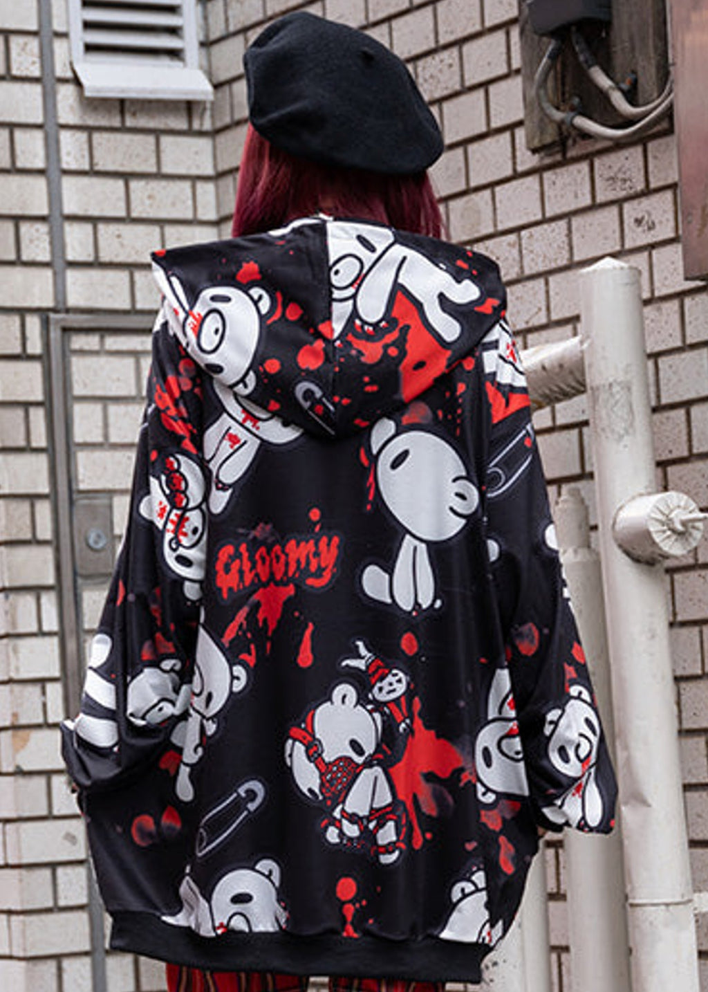  Gloomy Bear Dark Gloomy Oversized Zip Up Hoodie
