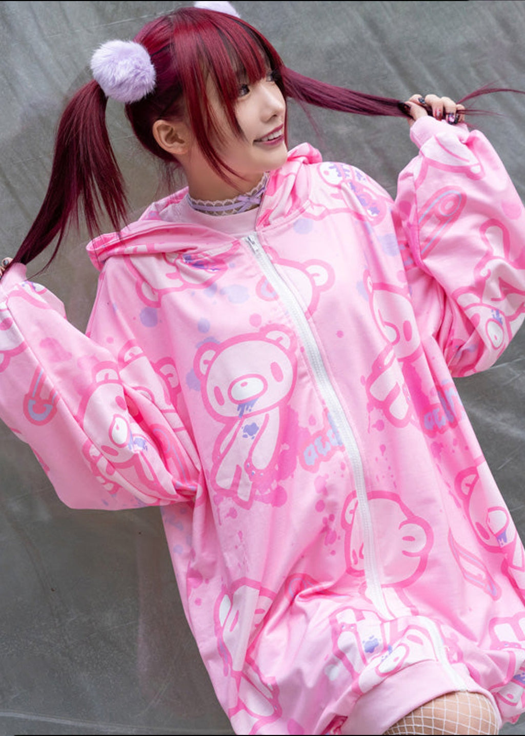  Gloomy Bear Pastel Gloomy Oversized Zip Up Hoodie