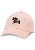 AMERICAN NEEDLE New York Shred Slouch Raglan Hat In Pink