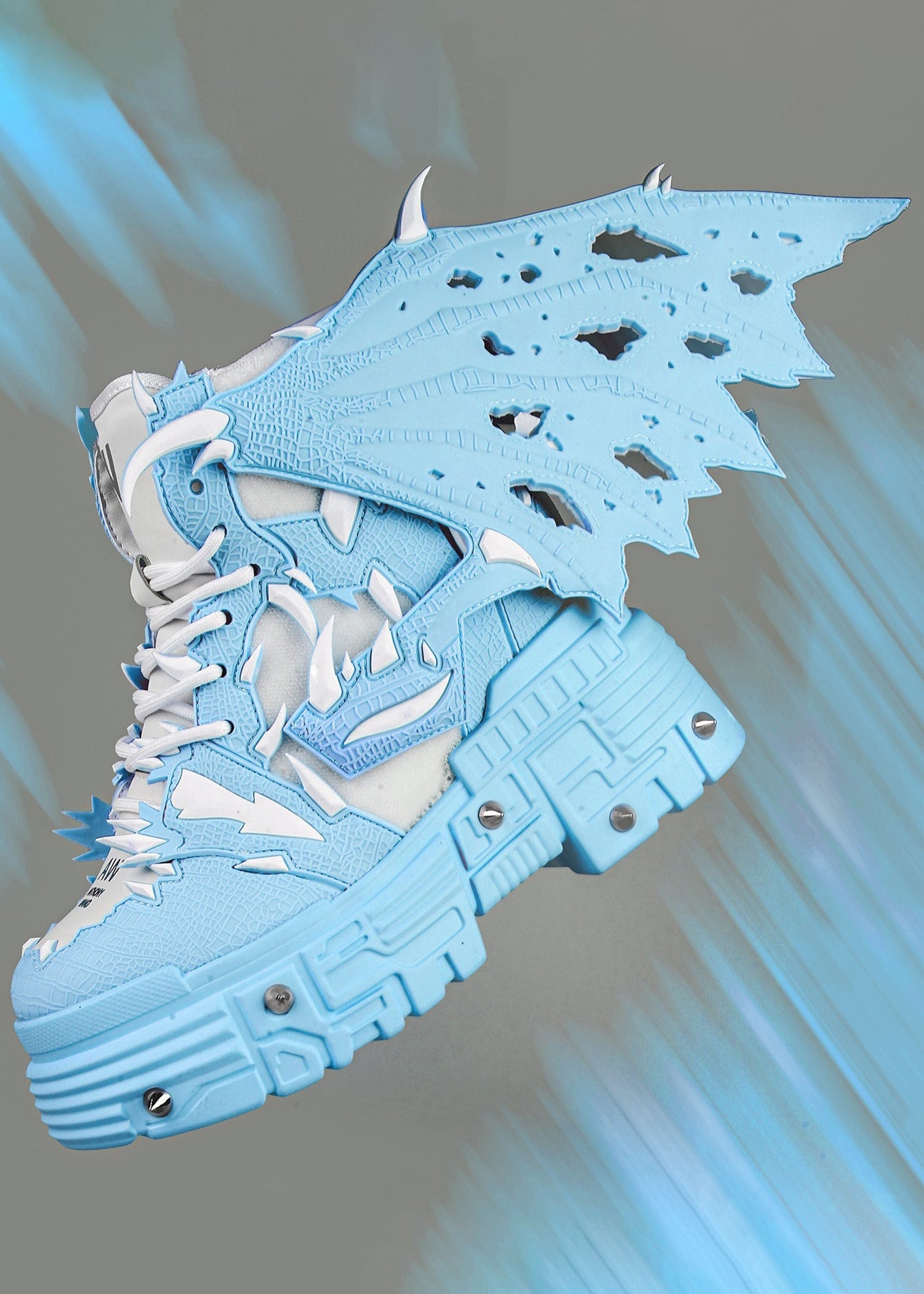  BLUE APPLE Dragon Wing Blue Platform Sneakers
