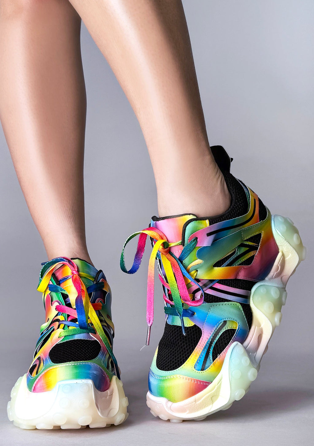  CARAMBOLA 03 Virtual Vibrance Black Platform Sneakers