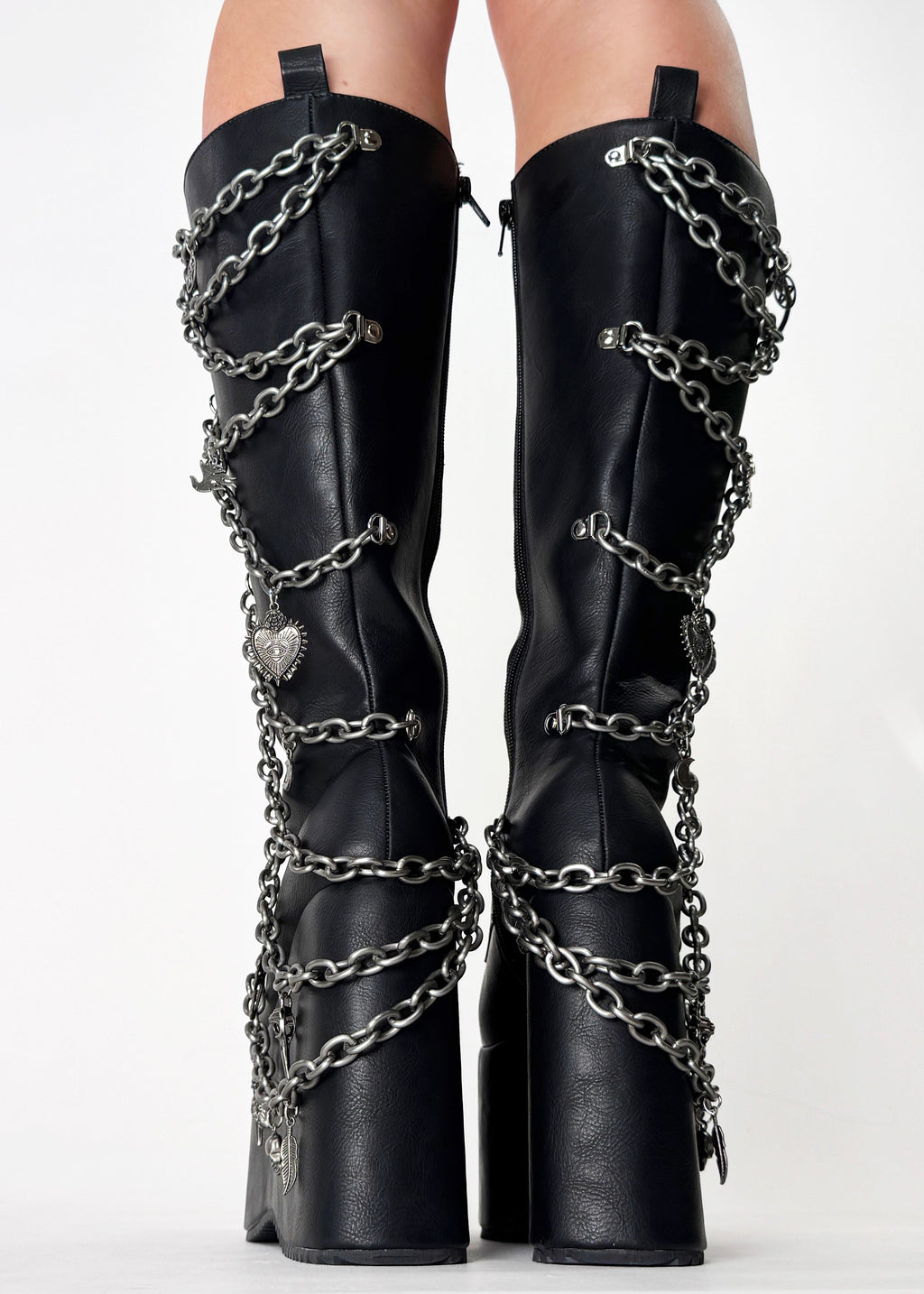  CAMP MIRACLE Goth Black Platform Boots
