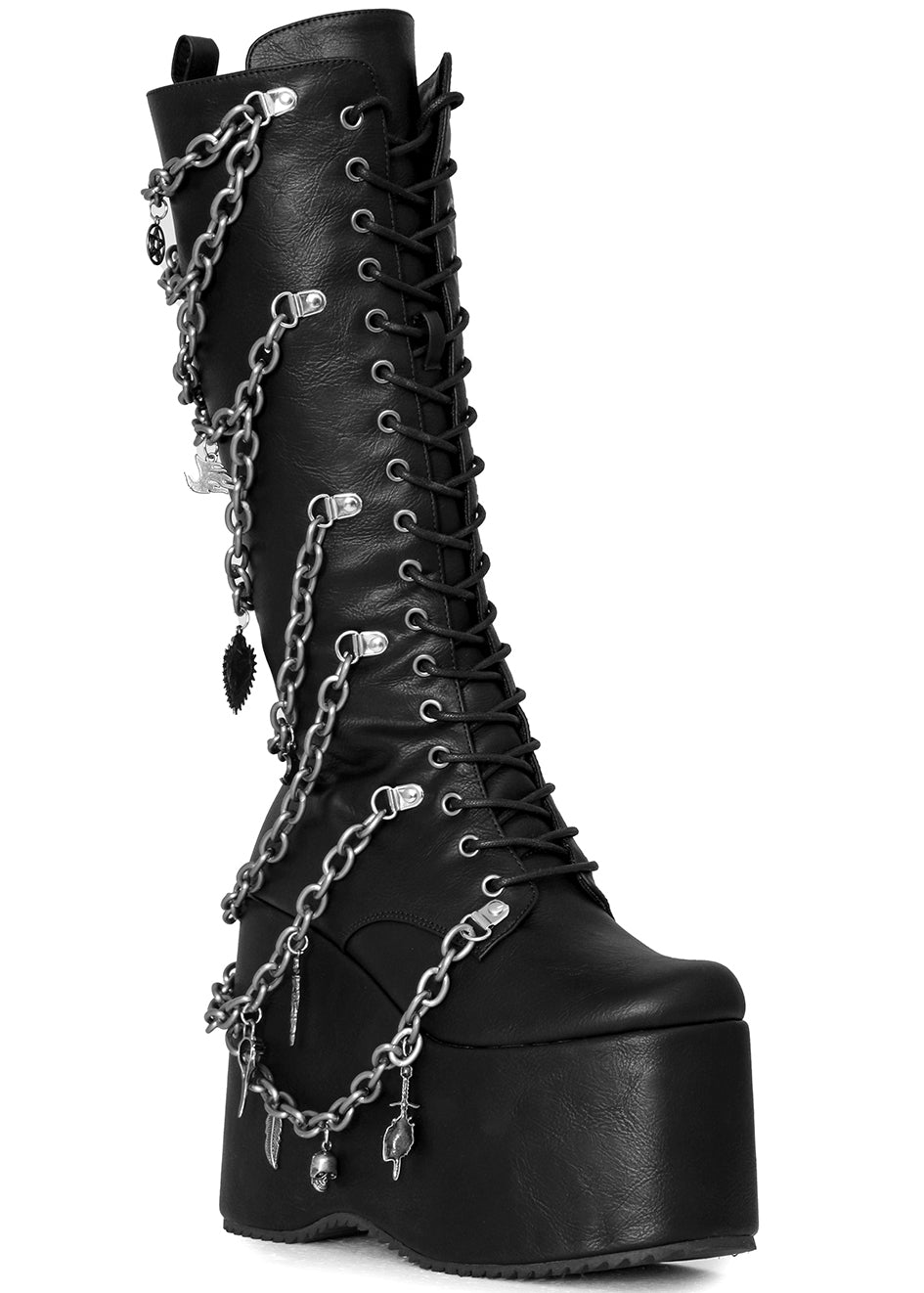  CAMP MIRACLE Goth Black Platform Boots