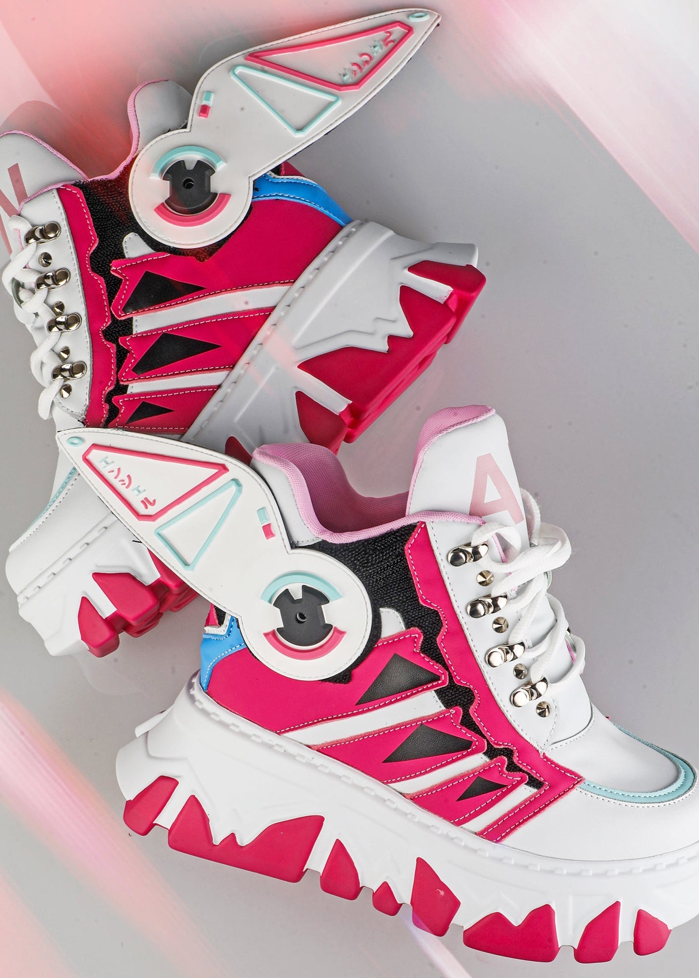  CYBER ANGEL Mech Pink Platform Sneakers