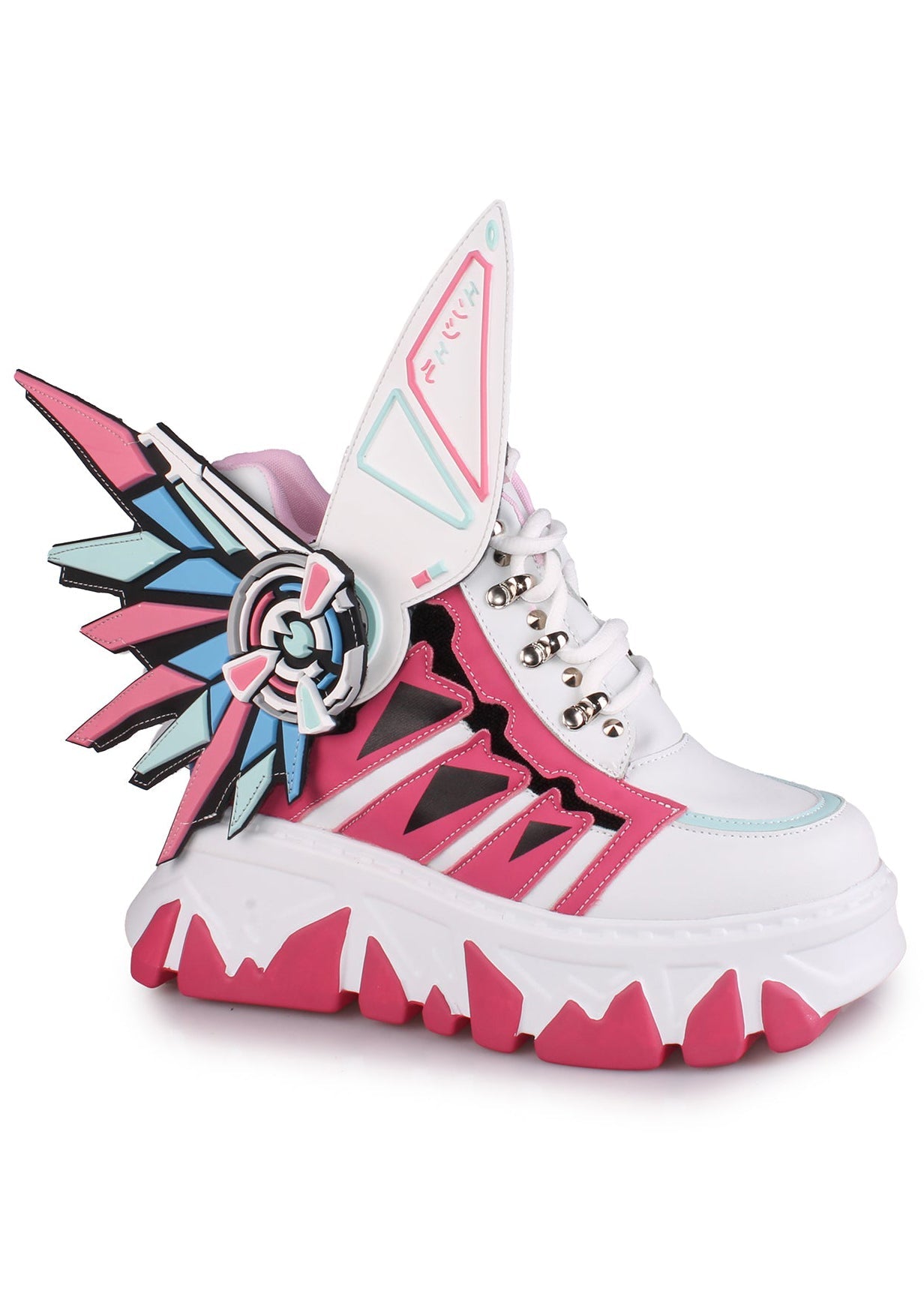  CYBER ANGEL Mech Pink Platform Sneakers