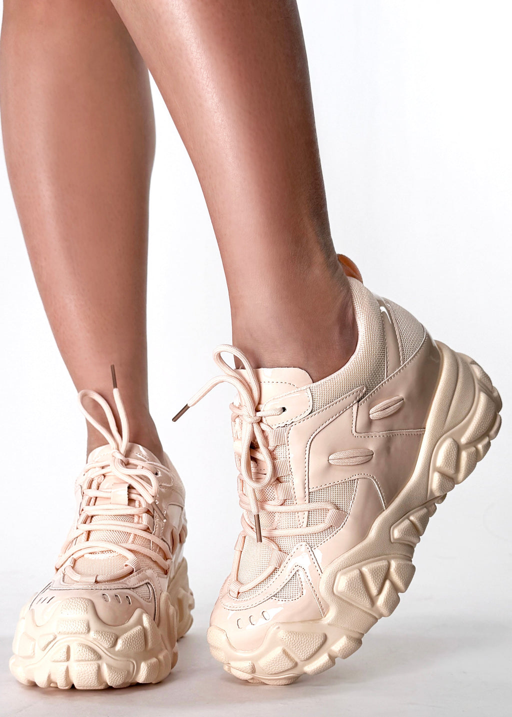  PERSIMMON 01 Neutral Vibes Nude Platform Sneakers