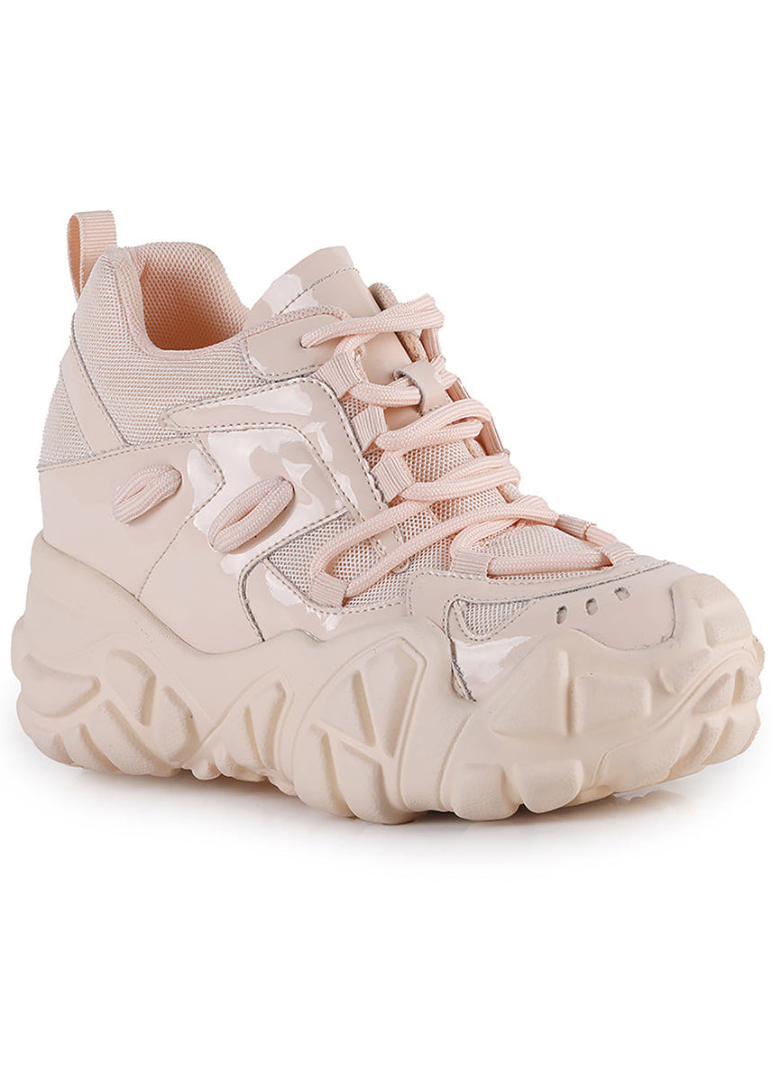  PERSIMMON 01 Neutral Vibes Nude Platform Sneakers